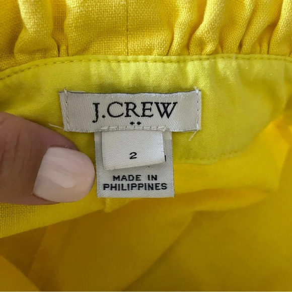 J. Crew Factory Yellow High Rise Linen Ruffle Shorts Size 2 - Picture 4 of 9